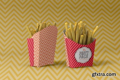 Fries Box Party Packaging Mockup