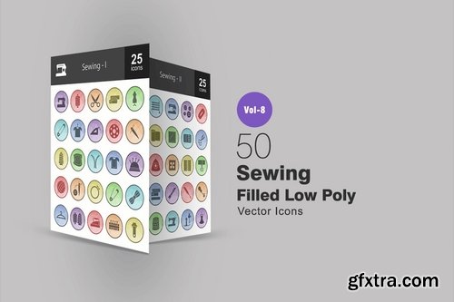 Math Symbols_Sewing_Poly Men\'s Accessories_Cleaning Services_Climatic Equipment Filled Low Poly Icons