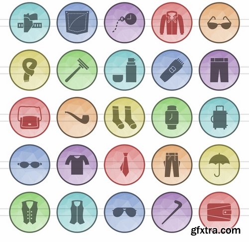 Math Symbols_Sewing_Poly Men\'s Accessories_Cleaning Services_Climatic Equipment Filled Low Poly Icons