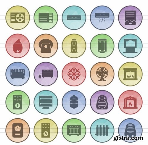 Math Symbols_Sewing_Poly Men\'s Accessories_Cleaning Services_Climatic Equipment Filled Low Poly Icons