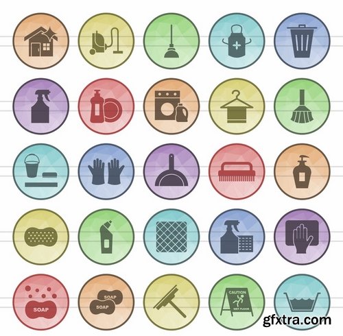 Math Symbols_Sewing_Poly Men\'s Accessories_Cleaning Services_Climatic Equipment Filled Low Poly Icons