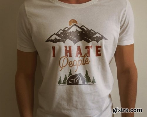 I Hate People T-Shirt Design  Retro Camp Emblem