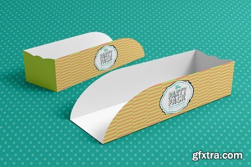 Hotdog or Food Tray Party Packaging Mockup