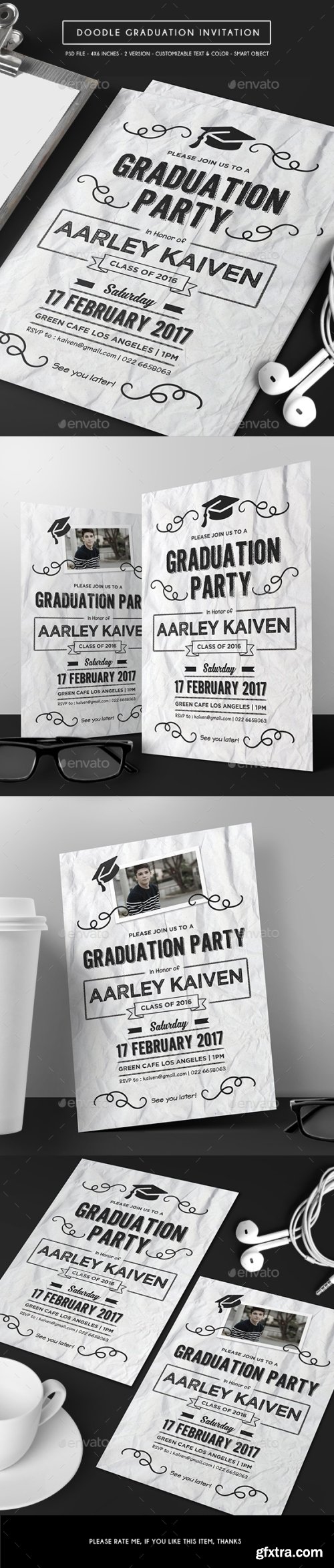 Graphicriver - Doodle Graduation Invitation 16015440