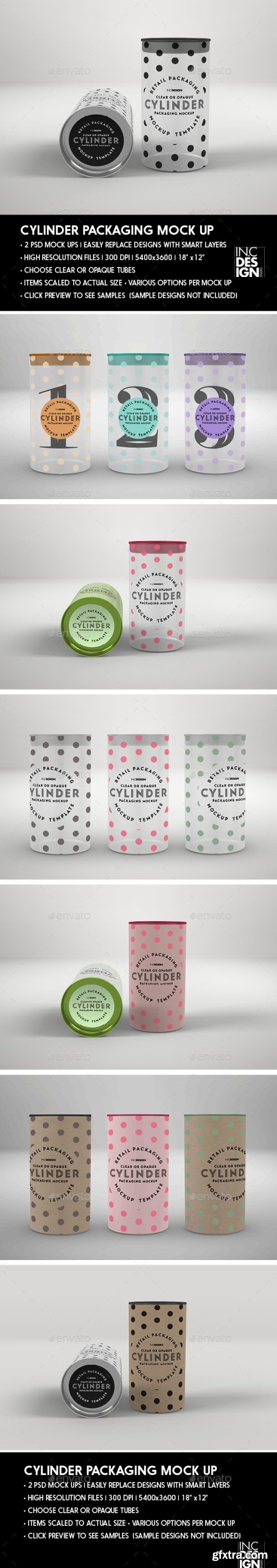 Graphicriver - Clear or Opaque Cylinder Packaging Mockup 22146196