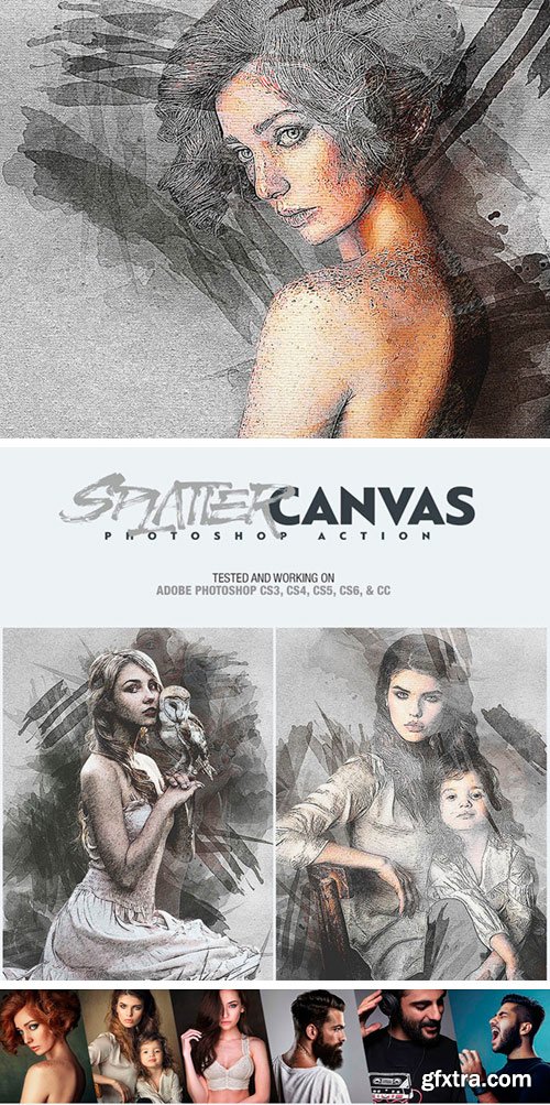 Splatter Canvas Photoshop Action