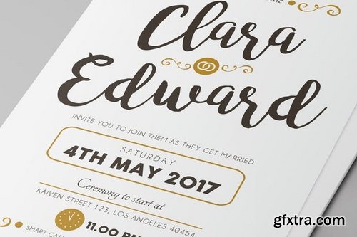 Simple Wedding & Birthday Invitation