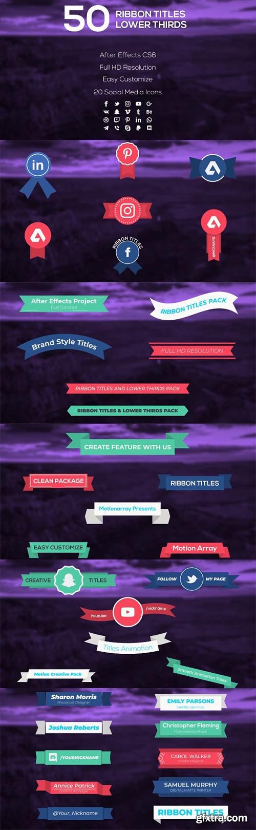 50 Ribbon Titles & Lower Thirds - After Effects 90382