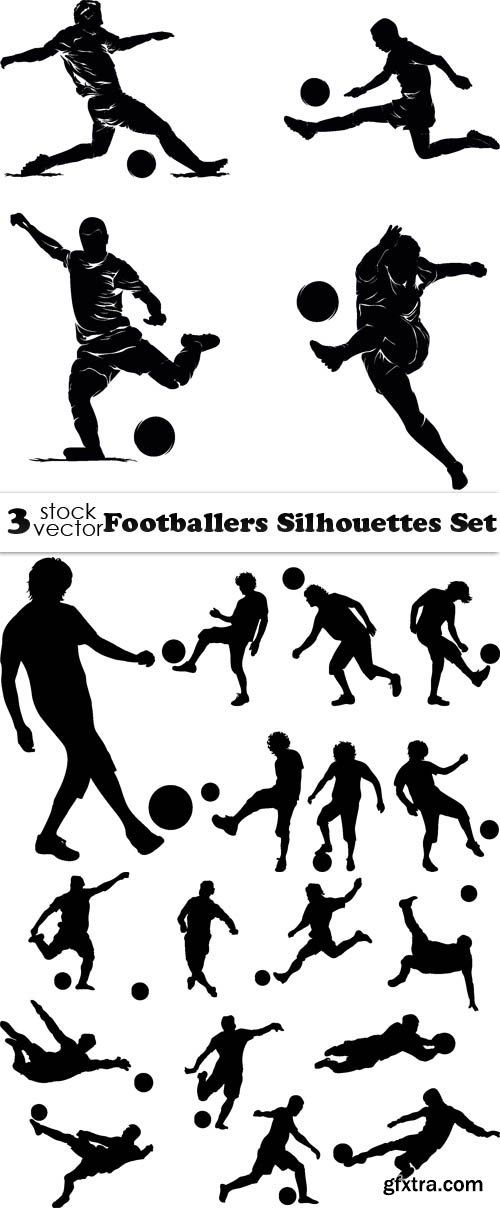 Vectors - Footballers Silhouettes Set