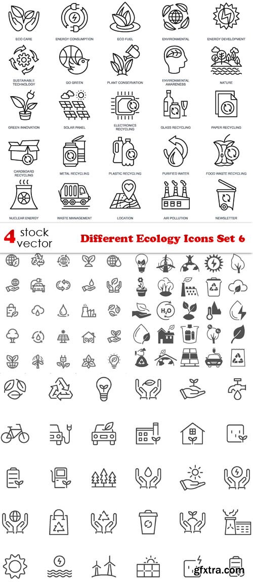 Vectors - Different Ecology Icons Set 6