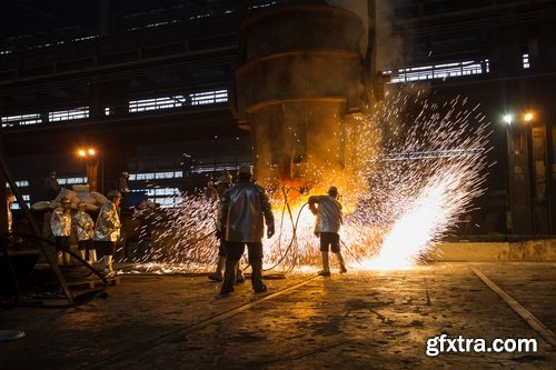 Steelmaker metallurgical blast furnace melting metal factory factory worker 25 HQ Jpeg