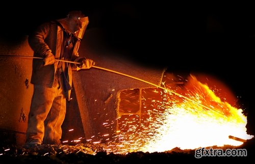 Steelmaker metallurgical blast furnace melting metal factory factory worker 25 HQ Jpeg