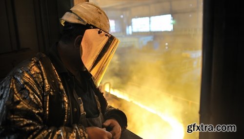 Steelmaker metallurgical blast furnace melting metal factory factory worker 25 HQ Jpeg