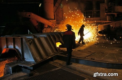 Steelmaker metallurgical blast furnace melting metal factory factory worker 25 HQ Jpeg