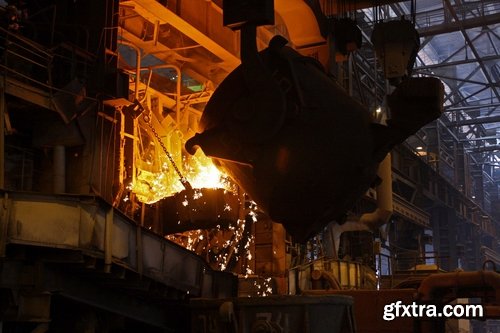 Steelmaker metallurgical blast furnace melting metal factory factory worker 25 HQ Jpeg