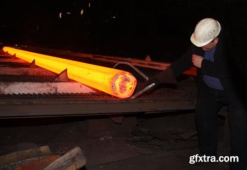 Steelmaker metallurgical blast furnace melting metal factory factory worker 25 HQ Jpeg