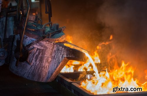 Steelmaker metallurgical blast furnace melting metal factory factory worker 25 HQ Jpeg