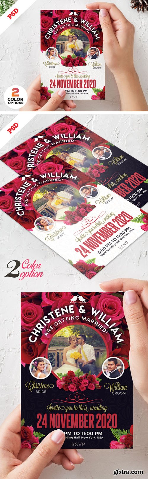 Wedding Invitation Card PSD Template Set