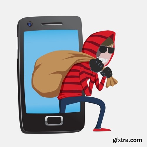 Thief criminal cartoon vector image 25 EPS