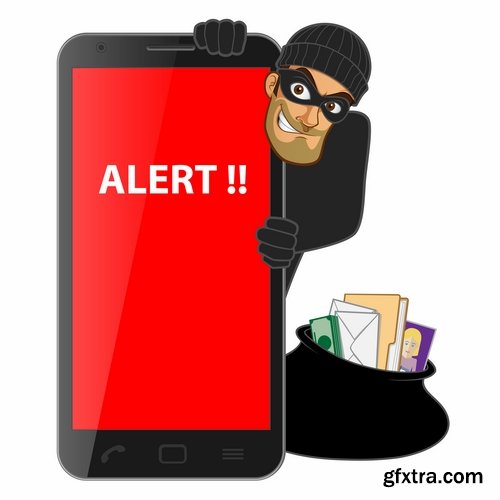 Thief criminal cartoon vector image 25 EPS