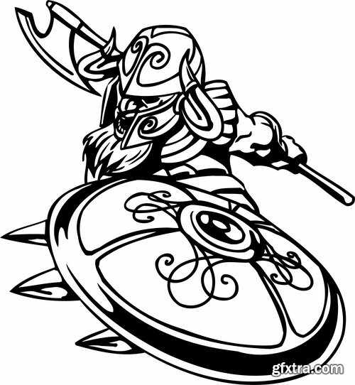 Barbarian viking tattoo design 25 EPS