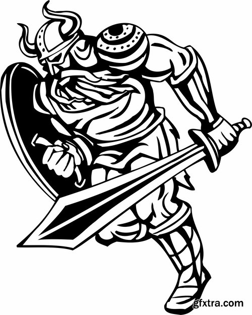 Barbarian viking tattoo design 25 EPS