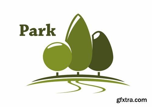 Logo forest trees nature picture vector business campaign 25 EPS