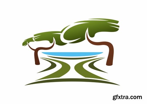 Logo forest trees nature picture vector business campaign 25 EPS