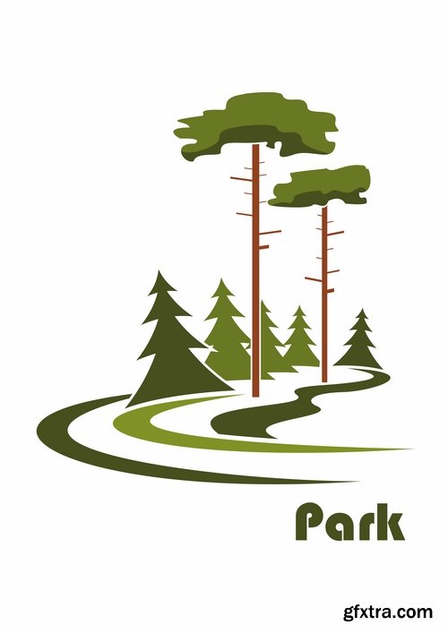 Logo forest trees nature picture vector business campaign 25 EPS