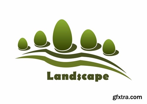 Logo forest trees nature picture vector business campaign 25 EPS