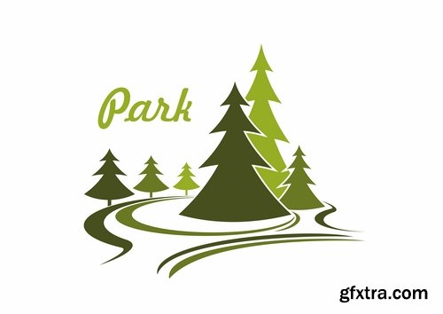 Logo forest trees nature picture vector business campaign 25 EPS