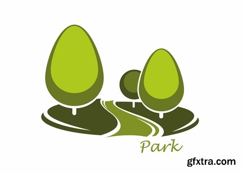 Logo forest trees nature picture vector business campaign 25 EPS