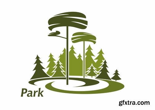 Logo forest trees nature picture vector business campaign 25 EPS