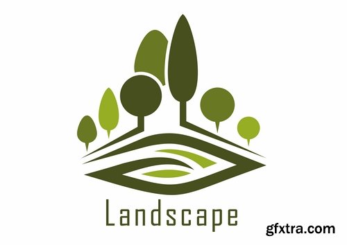 Logo forest trees nature picture vector business campaign 25 EPS