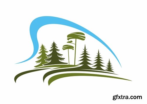 Logo forest trees nature picture vector business campaign 25 EPS