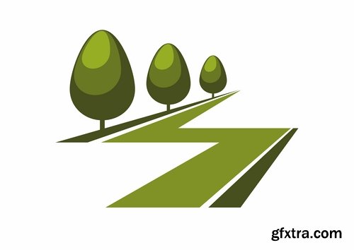 Logo forest trees nature picture vector business campaign 25 EPS