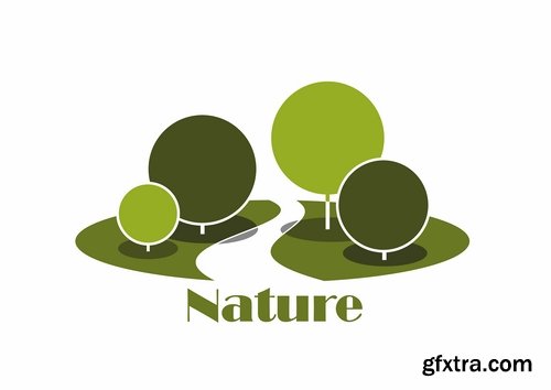 Logo forest trees nature picture vector business campaign 25 EPS