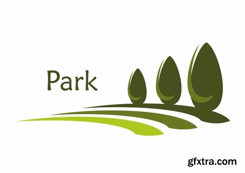 Logo forest trees nature picture vector business campaign 25 EPS