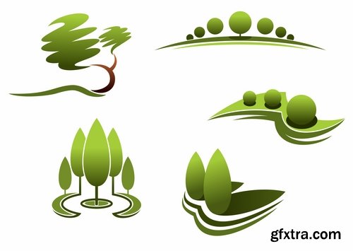 Logo forest trees nature picture vector business campaign 25 EPS