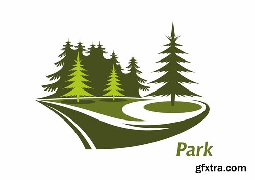 Logo forest trees nature picture vector business campaign 25 EPS