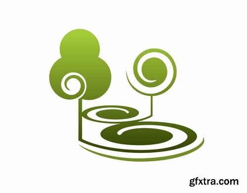 Logo forest trees nature picture vector business campaign 25 EPS