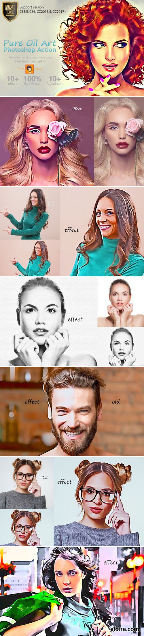 Pure Oil Art Actions for Photoshop