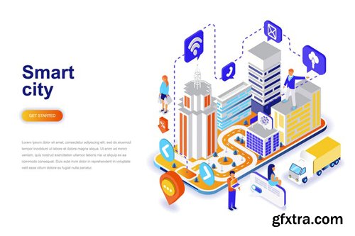 Smart City Isometric Concept