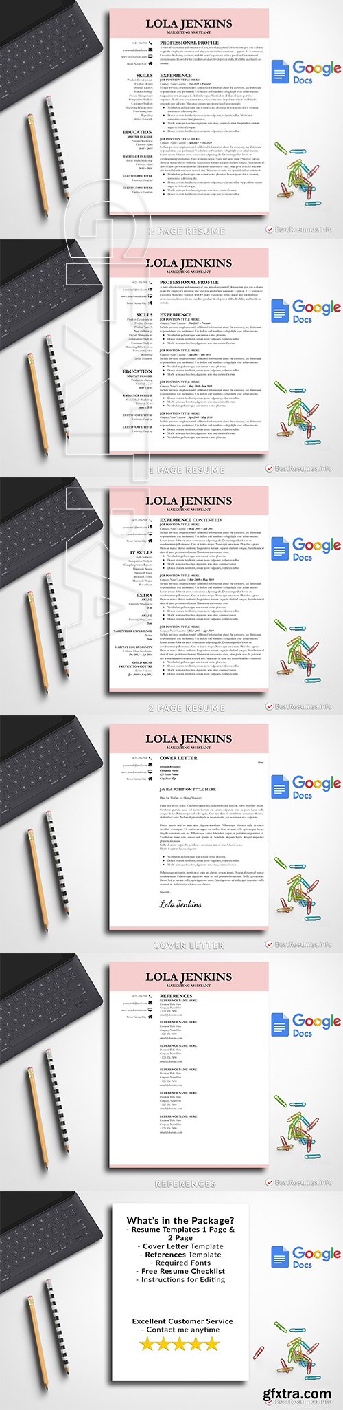 CreativeMarket - Modern Resume Template Google Docs 2660995