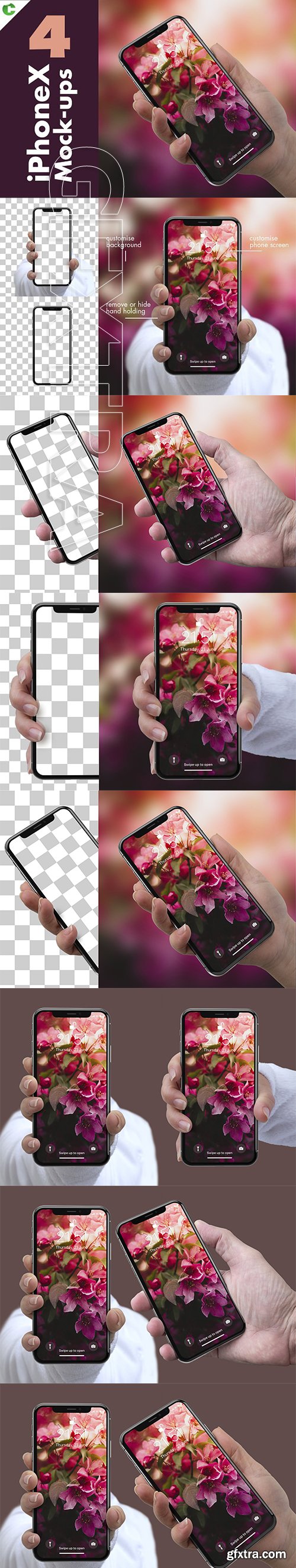 CreativeMarket - 4 iPhone X Mock-ups 2682712