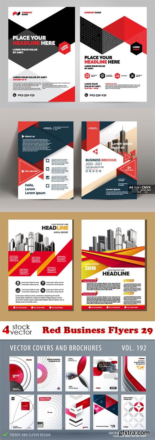 Vectors - Red Business Flyers 29