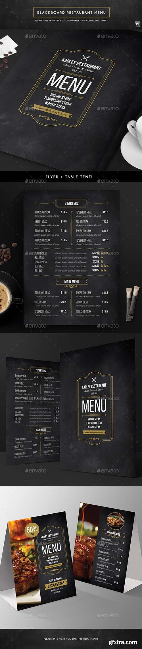 Blackboard Menu Flyer + Table Tent 16711712