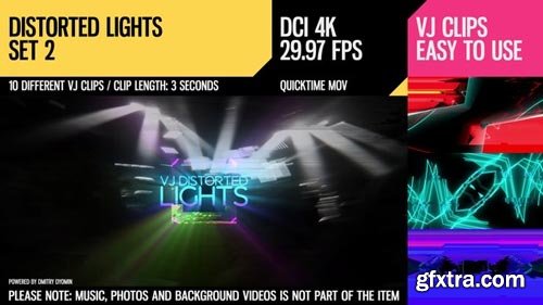 Videohive - VJ Distorted Lights (4K Set 2) - 18037777