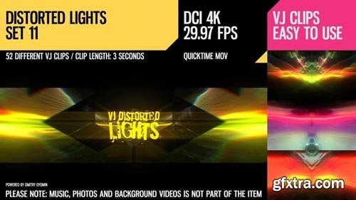 Videohive - VJ Distorted Lights (4K Set 11) - 19359401