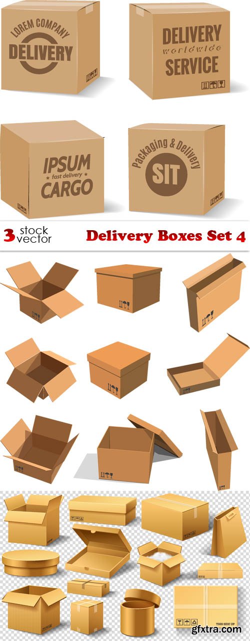 Vectors - Delivery Boxes Set 4